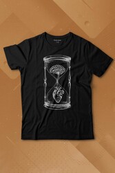 Kum Saati Kalp Beyin Aşk Mantık Baskılı Tişört Çocuk T-shirt - Thumbnail