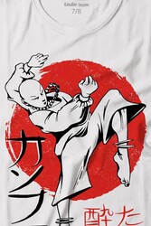 Kung Fu Uzak Doğu Spor Japonca Japanese Baskılı Tişört Çocuk T-shirt - Thumbnail