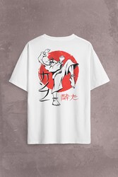 Kung Fu Uzak Doğu Spor Japonca Japanese Sırt Ön Baskılı Oversize Tişört Unisex T-Shirt - Thumbnail