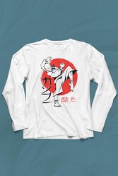 Kung Fu Uzak Doğu Spor Japonca Japanese Uzun Kollu Tişört Baskılı T-Shirt - Thumbnail