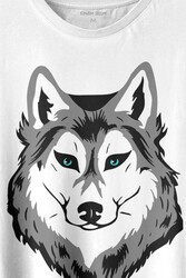 Kurt Kafası Wolf Head Bozkurt Yeşil Gözlü Baskılı Tişört Unisex T-shirt - Thumbnail