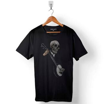 Kuru Kafa Skullboys Müzik Müzisyen Baskılı Tişört Unisex T-Shirt