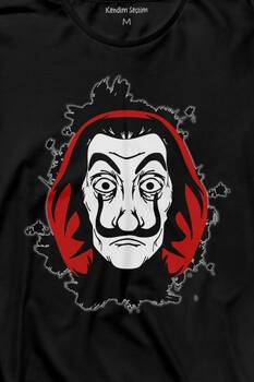 La Casa De Papel Dali Mask Maskesi Uzun Kollu Tişört Baskılı T-Shirt