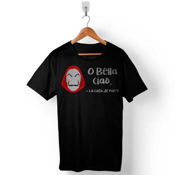 La Casa De Papel O Ciao Çav Bella Dali Maske Baskılı Tişört Unisex T-Shirt