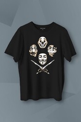 La Casa V For Mr Robot Queen Bohemian Anarchy Baskılı Tişört Unisex T-Shirt - Thumbnail