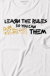 Learn The Rules Break Them Basquiat Kuralları Yık Baskılı Tişört Çocuk T-shirt - Thumbnail