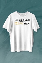 Learn The Rules Break Them Basquiat Kuralları Yık Baskılı Tişört Unisex T-shirt - Thumbnail