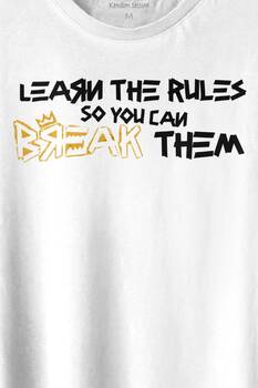 Learn The Rules Break Them Basquiat Kuralları Yık Baskılı Tişört Unisex T-shirt