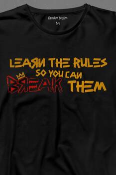 Learn The Rules Break Them Basquiat Kuralları Yık Uzun Kollu Tişört Baskılı T-Shirt