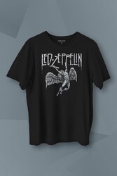 Led Zeppelin Falling Angel Rock Music Baskılı Tişört Unisex T-Shirt - Thumbnail