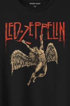 Led Zeppelin Falling Angel Rock Music Baskılı Tişört Unisex T-Shirt