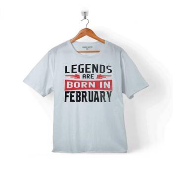 LEGENDS ARE BORN IN FEBRUARY DOĞUM GÜNÜ HEDİYE ÇOCUK TİŞÖRT