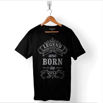 Legends Are Born In July Doğum Günü Hediye Baskılı Tişört Unisex T-Shirt