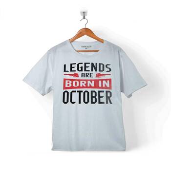 LEGENDS ARE BORN IN OCTOBER DOĞUM GÜNÜ HEDİYE ÇOCUK TİŞÖRT