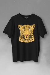 Leopard Face Çıta Lepoar Yüzü Lion Head Baskılı Tişört Unisex T-Shirt - Thumbnail