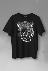 Leopard Face Çıta Lepoar Yüzü Lion Head Baskılı Tişört Unisex T-Shirt - Thumbnail