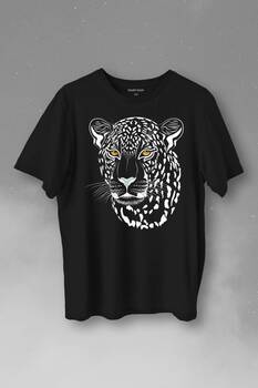 Leopard Face Çıta Lepoar Yüzü Lion Head Baskılı Tişört Unisex T-Shirt