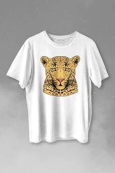 Leopard Face Çıta Lepoar Yüzü Lion Head Baskılı Tişört Unisex T-shirt