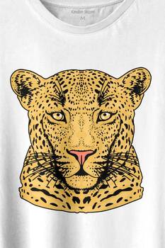 Leopard Face Çıta Lepoar Yüzü Lion Head Baskılı Tişört Unisex T-shirt