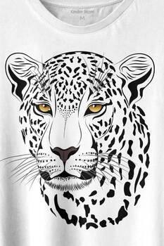 Leopard Face Çıta Lepoar Yüzü Lion Head Baskılı Tişört Unisex T-shirt