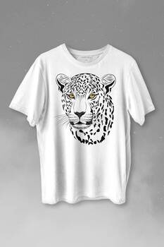 Leopard Face Çıta Lepoar Yüzü Lion Head Baskılı Tişört Unisex T-shirt