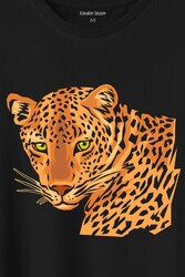 Leopard Face Çıta Lepoar Yüzü Lion Head Baskılı Tişört Unisex T-Shirt - Thumbnail