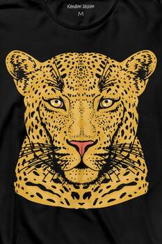 Leopard Face Çıta Lepoar Yüzü Lion Head Uzun Kollu Tişört Baskılı T-Shirt