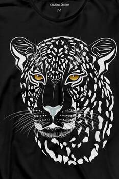 Leopard Face Çıta Lepoar Yüzü Lion Head Uzun Kollu Tişört Baskılı T-Shirt