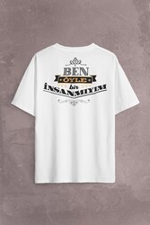 Leyla İle Mecnun Ben Öyle Bir İnsan Mıyım Sırt Ön Baskılı Oversize Tişört Unisex T-Shirt - Thumbnail