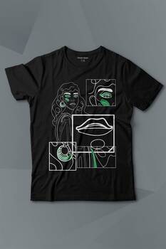 Line Art Kadın Çizim Minimal Baskılı Tişört Çocuk T-shirt