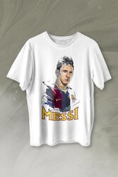 Lıonel Messi King Fc Barcelona Psg 10 Numara Baskılı Tişört Unisex T-shirt - Thumbnail