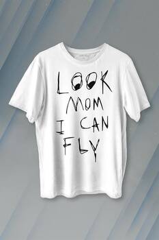 Look Mom I Can Fly Travis Scott Baskılı Tişört Unisex T-shirt