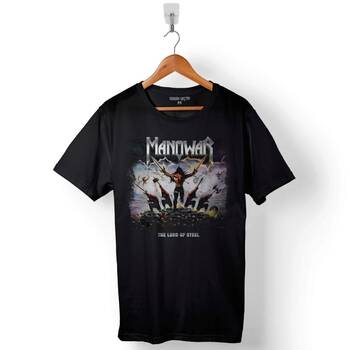 Manowar The Lord Of Steel Logo Baskılı Tişört Unisex T-Shirt