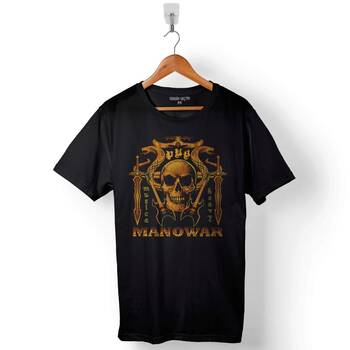 Manowar The Lord Of Steel Skull Baskılı Tişört Unisex T-Shirt