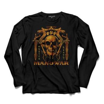 MANOWAR THE LORD OF STEEL SKULL UZUN KOLLU TİŞÖRT