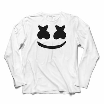 Marshmello Dj Chrıstopher Comstock Uzun Kollu Tişört Baskılı T-Shirt