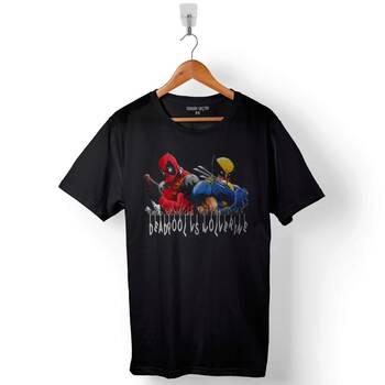 Marvel Deadpool Vs And Wolverine Baskılı Tişört Unisex T-Shirt