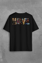 Marvel Spiderman Hulk Deadpool Iron Man Sırt Ön Baskılı Oversize Tişört Unisex T-Shirt - Thumbnail