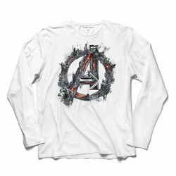 Marvels Avengers Flowers Uzun Kollu Tişört Baskılı T-Shirt - Thumbnail