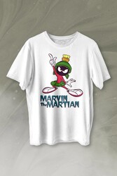 Marvin The Martian Marslı Marvin Çizgi Film Baskılı Tişört Unisex T-shirt - Thumbnail