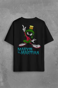 Marvin The Martian Marslı Marvin Çizgi Film Sırt Ön Baskılı Oversize Tişört Unisex T-Shirt