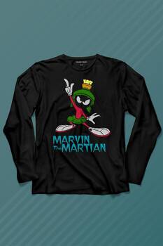 Marvin The Martian Marslı Marvin Çizgi Film Uzun Kollu Tişört Baskılı T-Shirt