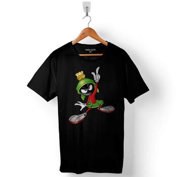 Marvin The Martian Marslı Marvin Logo 2 Baskılı Tişört Unisex T-Shirt