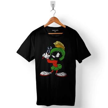 Marvin The Martian Marslı Marvin Logo Baskılı Tişört Unisex T-Shirt