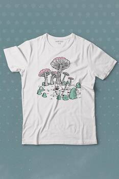 Mashroom Forrest Mantar Orman Outdoor Retro Baskılı Tişört Çocuk T-shirt