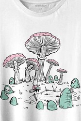 Mashroom Forrest Mantar Orman Outdoor Retro Baskılı Tişört Unisex T-shirt - Thumbnail