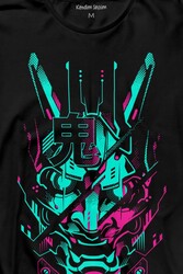 Mask Hannya Demon Japonca Japanese Maske Oni Uzun Kollu Tişört Baskılı T-Shirt - Thumbnail