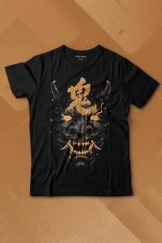 Mask Hannya Demon Maske Japonca Japanese Baskılı Tişört Çocuk T-shirt