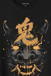 Mask Hannya Demon Maske Japonca Japanese Baskılı Tişört Unisex T-Shirt - Thumbnail