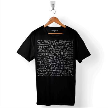 Matematik Denklemi İntihar Einstein Formül Problem Baskılı Tişört Unisex T-Shirt